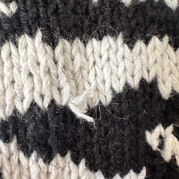 Talbots Hand Knit Zebra Zip Up Cardigan Sweater Linen Cotton Blend Womens LARGE - Picture 4 of 8